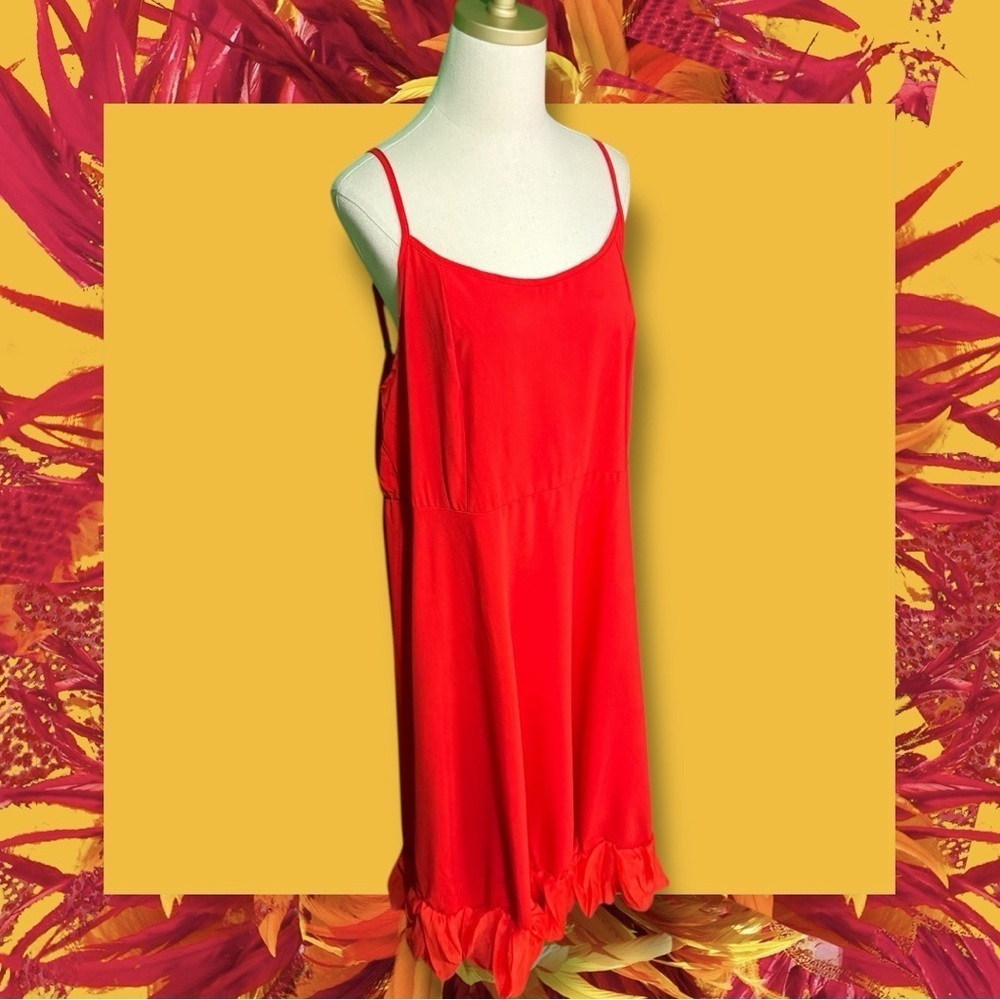 NWOT SHEIN ‘Privé Plus Size Elegant Delicate Bud Hem Cami Dress’ in Red Size 4XL - Picture 9 of 12